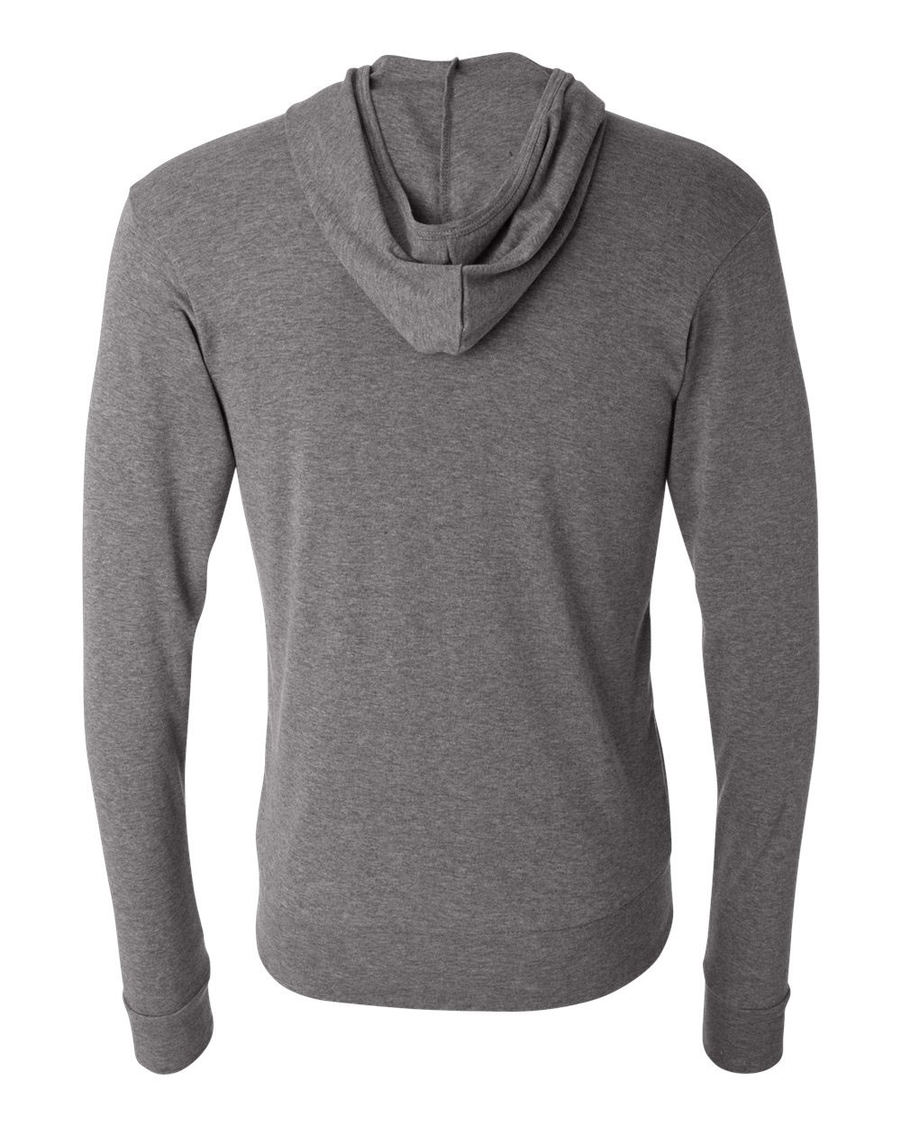 Unisex Triblend Lightweight Full Zip Hooded Long Sleeve Tee