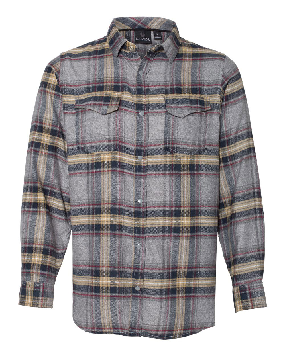 Snap Front Long Sleeve Plaid Flannel Shirt