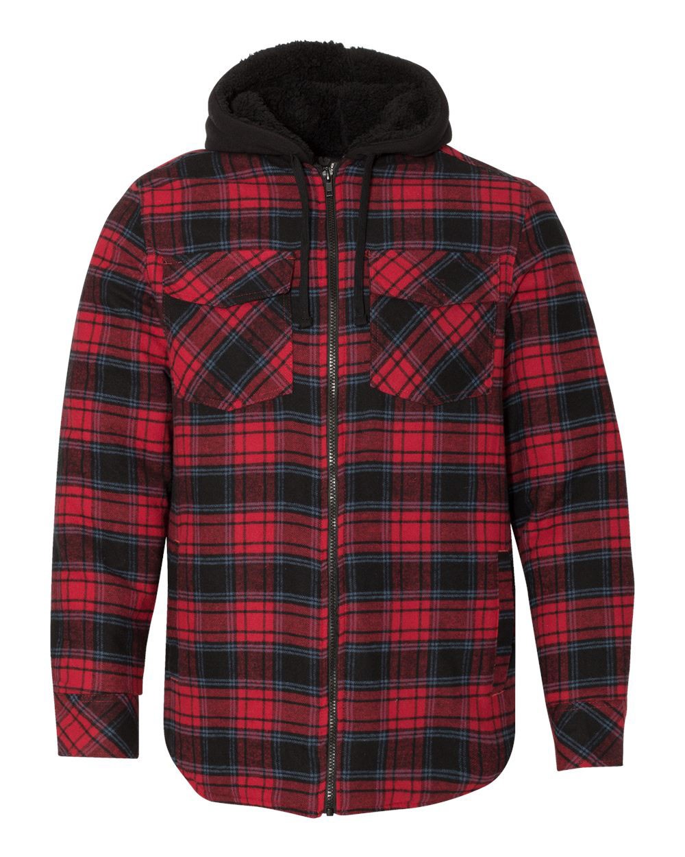 Quilted Flannel Full-Zip Hooded Jacket