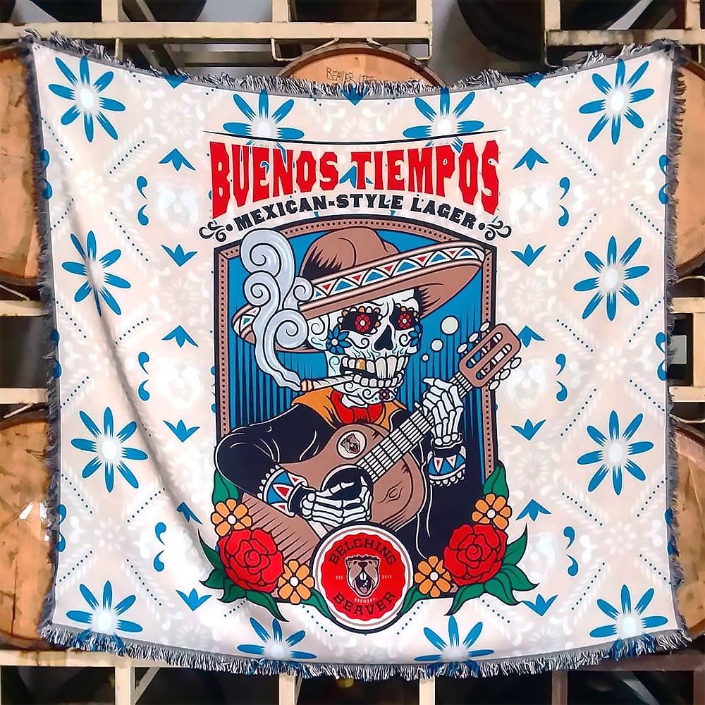 Hoppy Beer customizable tapestry throw blanket.