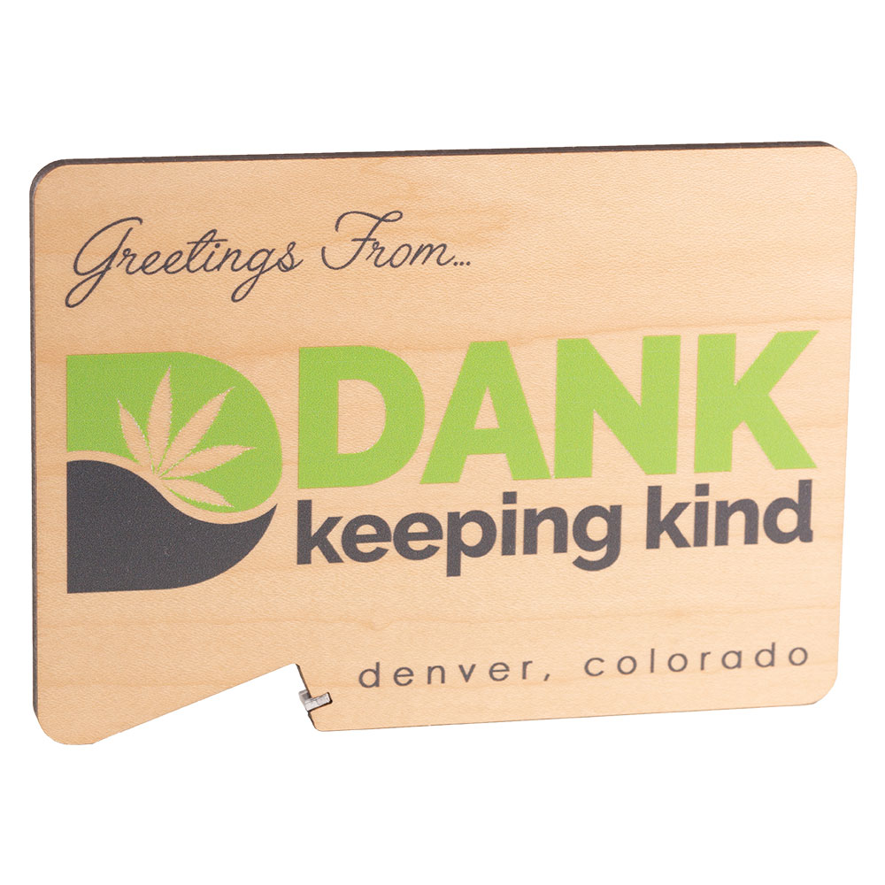 Hoppy Beer customizable wooden postcard with bottle opener.
